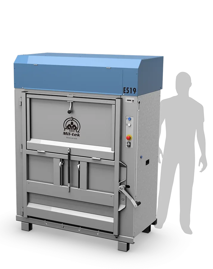 E519 electric cardboard and plastic baler mil tek UK