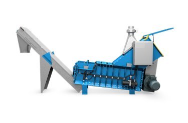 big blue recycling baler