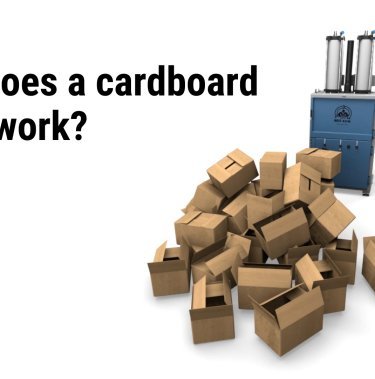 How does a cardboard baler work