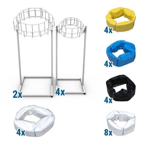 infinity waste sorting system medium starter pack with stands and bags