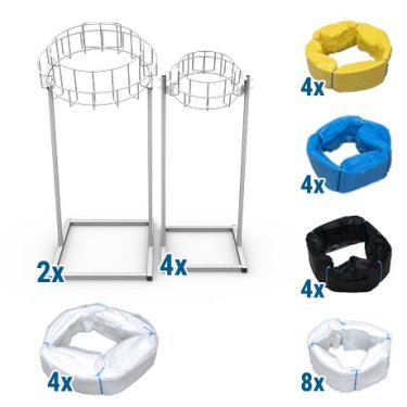 infinity waste sorting system medium starter pack with stands and bags